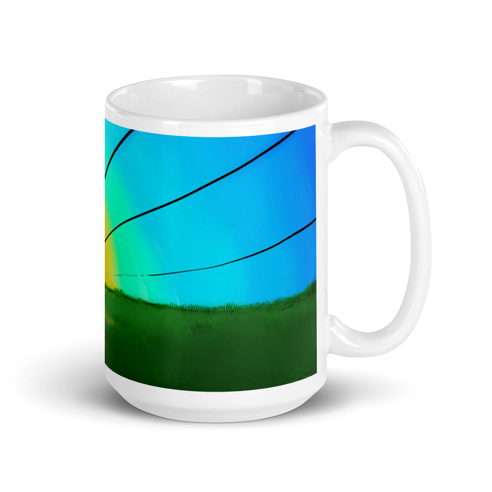 White glossy mug, Good Morning! - Rob Stretch Visual Art